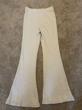Madewell Cream Ribbed Flare Pants